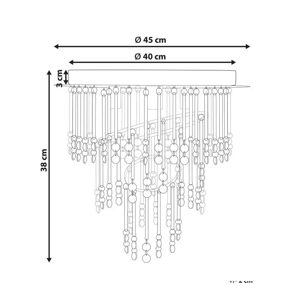 ESMELLE - Kroonluchter - Zilver - ⌀ 45 cm - Kristal