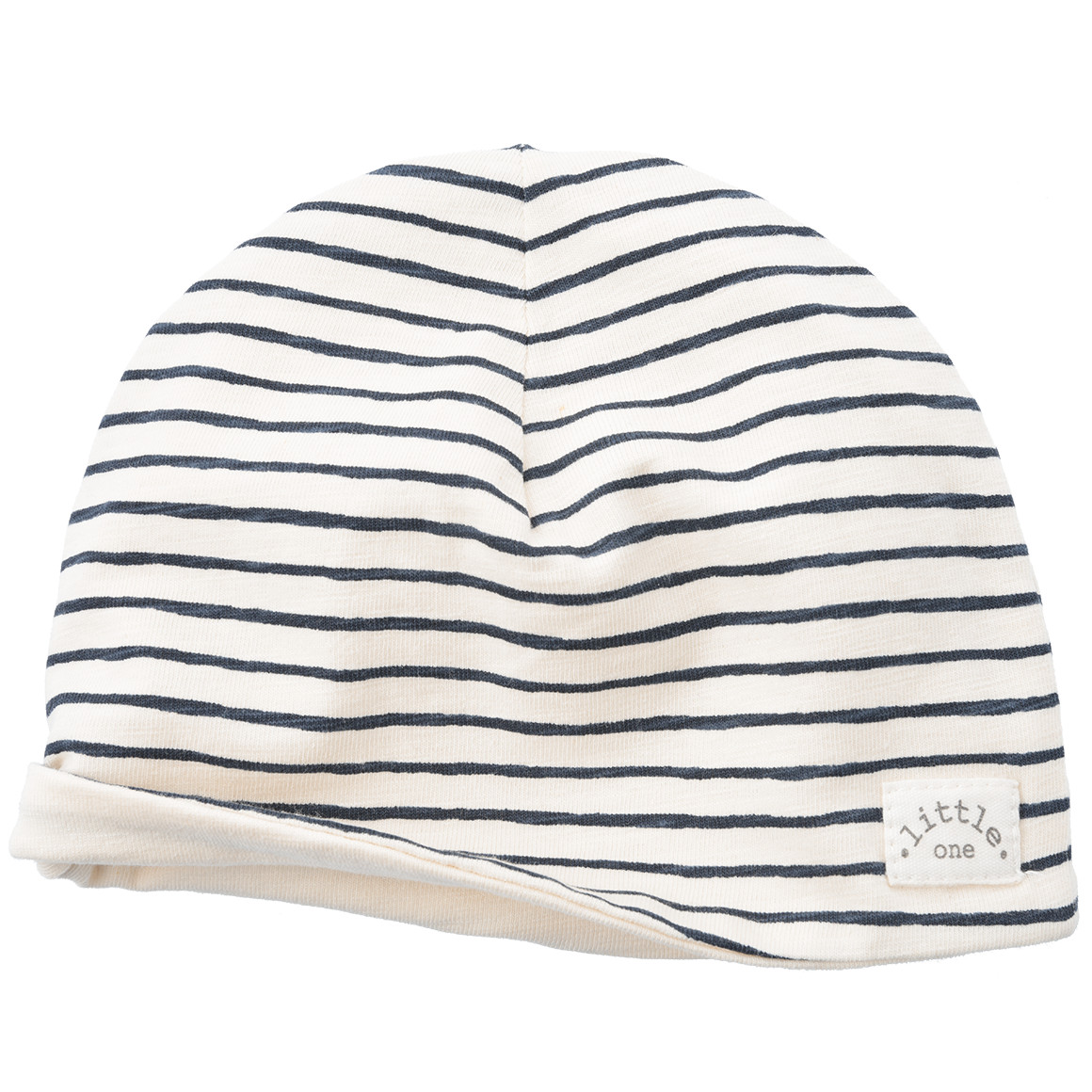 Topomini Pure Collection Baby Mütze mit Streifen dunkelblau / weiss