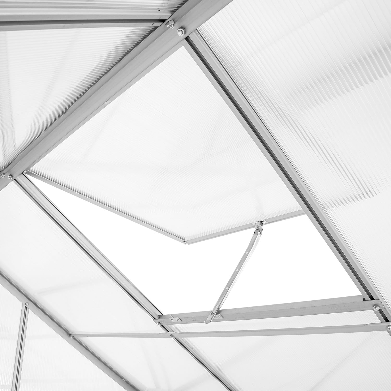TecTake 800416 - Gewächshaus 190x185x195 cm, Stabile Rahmenkonstruktion aus eloxiertem Aluminium - Diverse Modelle (mit Fundament | Nr. 402472)