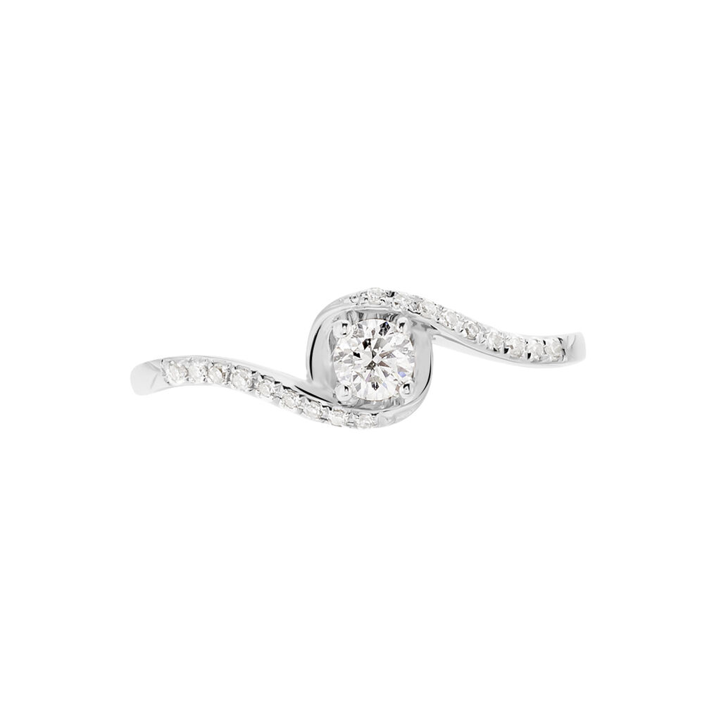 Bague Vrille Accompagnee Or Blanc Diamant