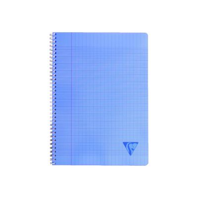 Clairefontaine Linicolor - Cahier polypro à spirale 17 x 22 cm - 100 pages - grands carreaux (Seyes) - disponible dans différentes couleurs