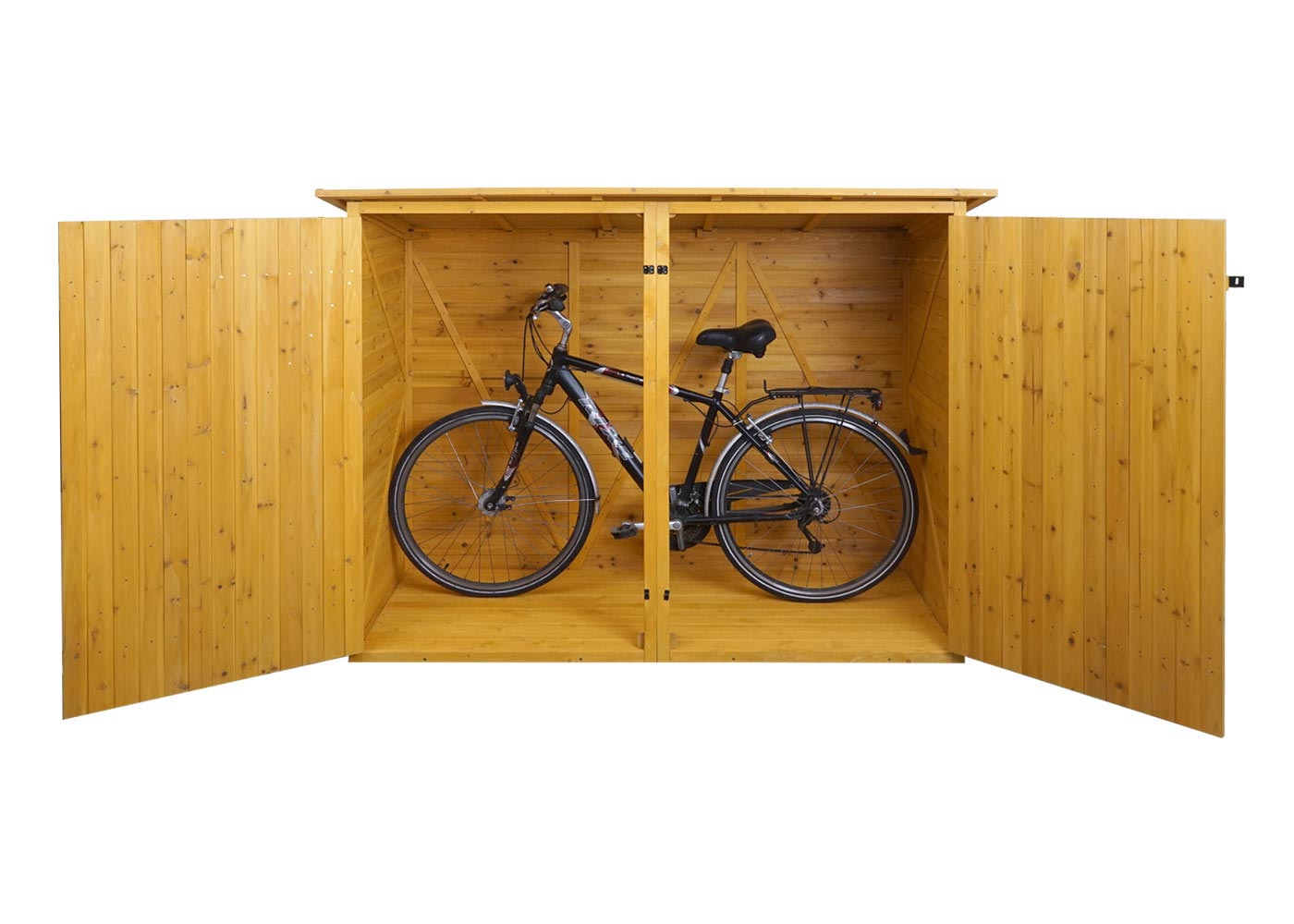 1er-Fahrradgarage MCW-H60, Fahrradbox Geräteschuppen Gerätehaus, MVG abschließbar 152x184x98cm ~ braun