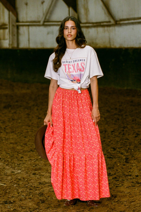 Fluresk roze dames rok