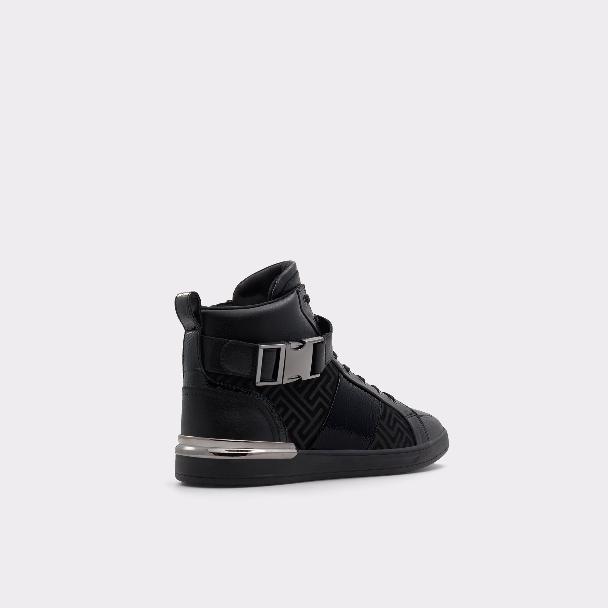 Brauerr Black Synthetic Mixed Material Men High top