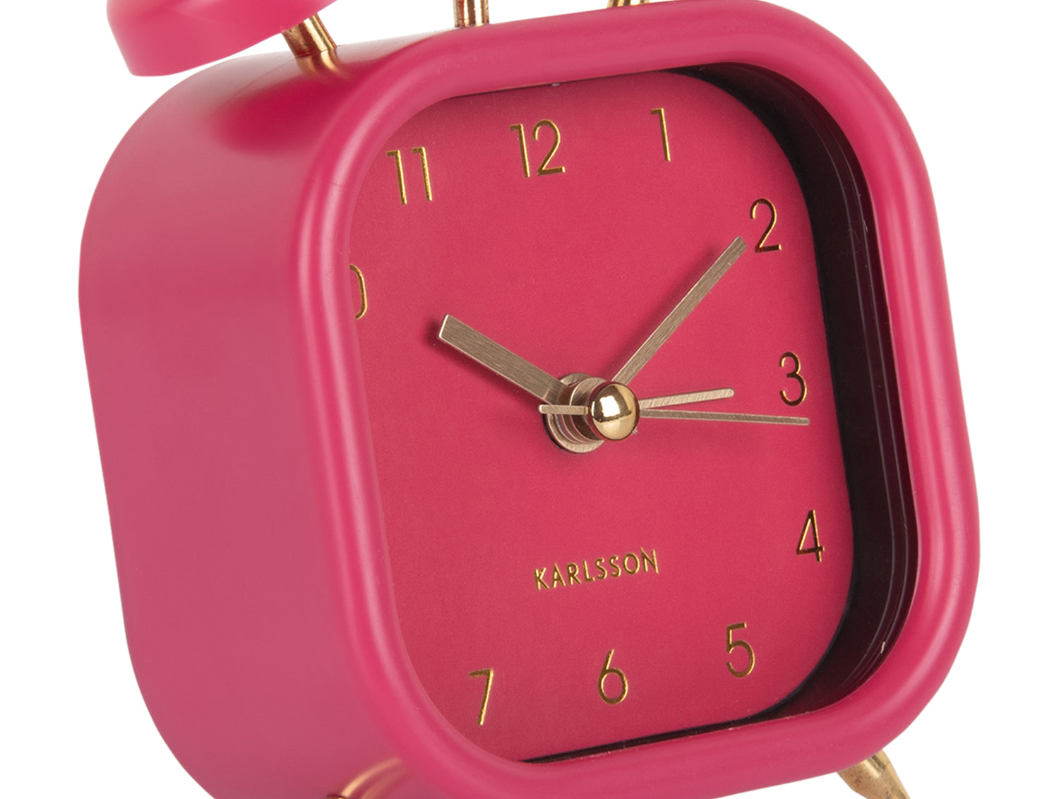 Karlsson - Wekker Metallic Glam Vierkant - Dark pink