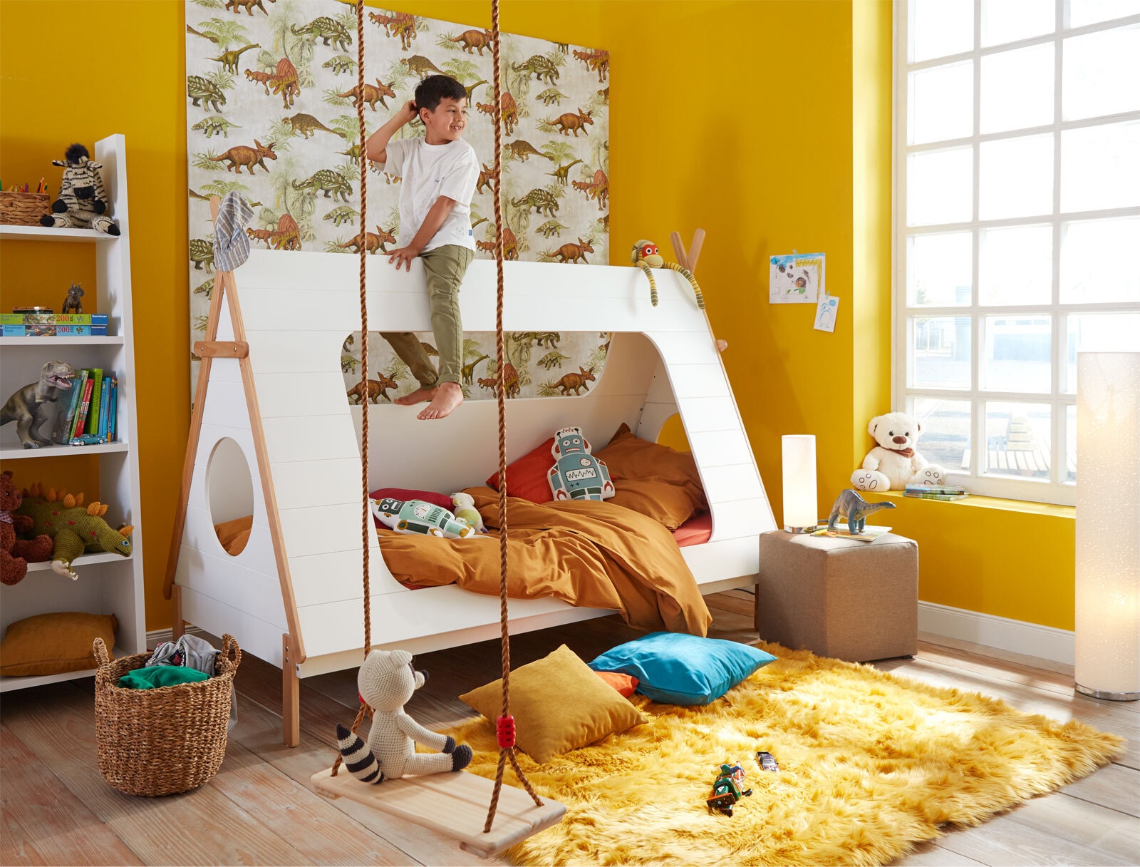 Hocker MAYFAIR Stoffbezug hellgrau