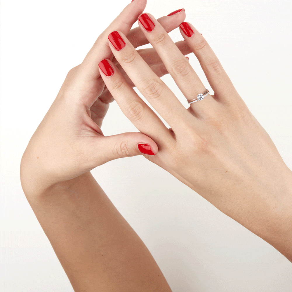Bague Solitaire Anatoline Or Blanc Oxyde De Zirconium