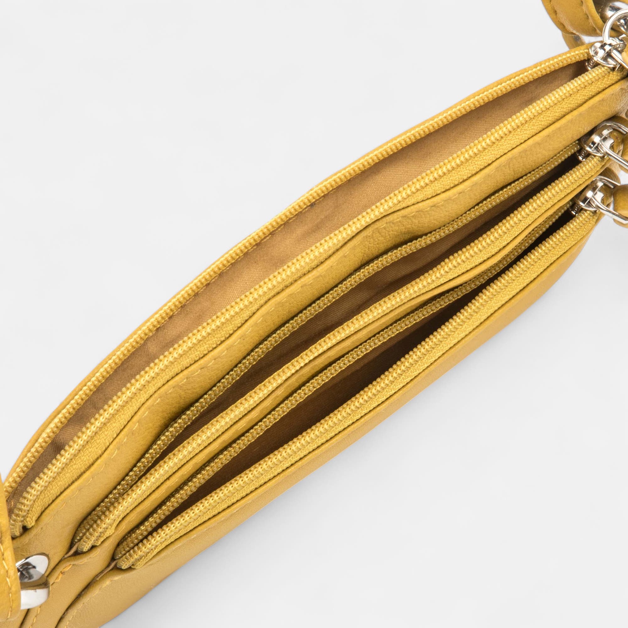 Sac bandoulière en cuir jaune