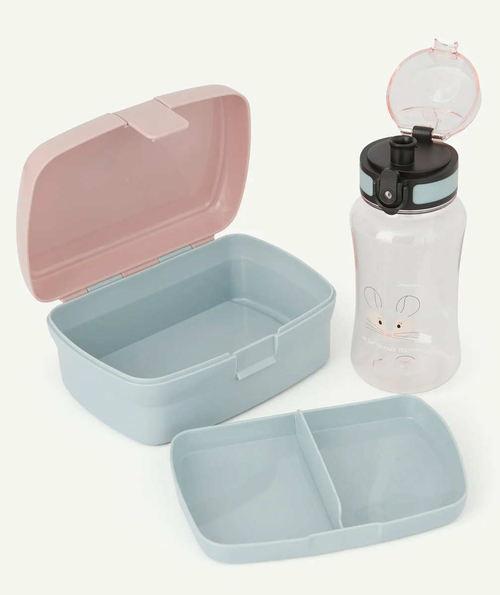 LASSIGSET BOÎTE À GOÛTER ET GOURDE SOURIS ROSE