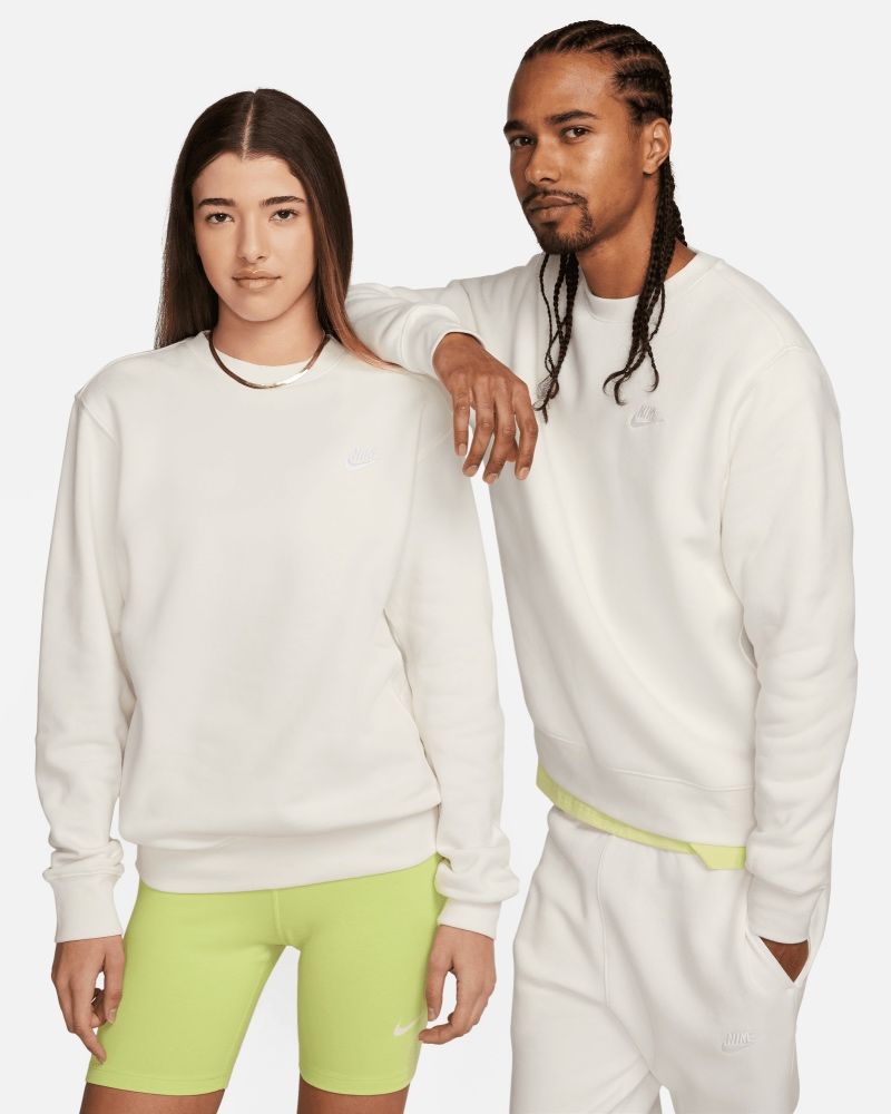Sweat-shirt Nike Sportswear Club Fleece Blanc Crème pour homme