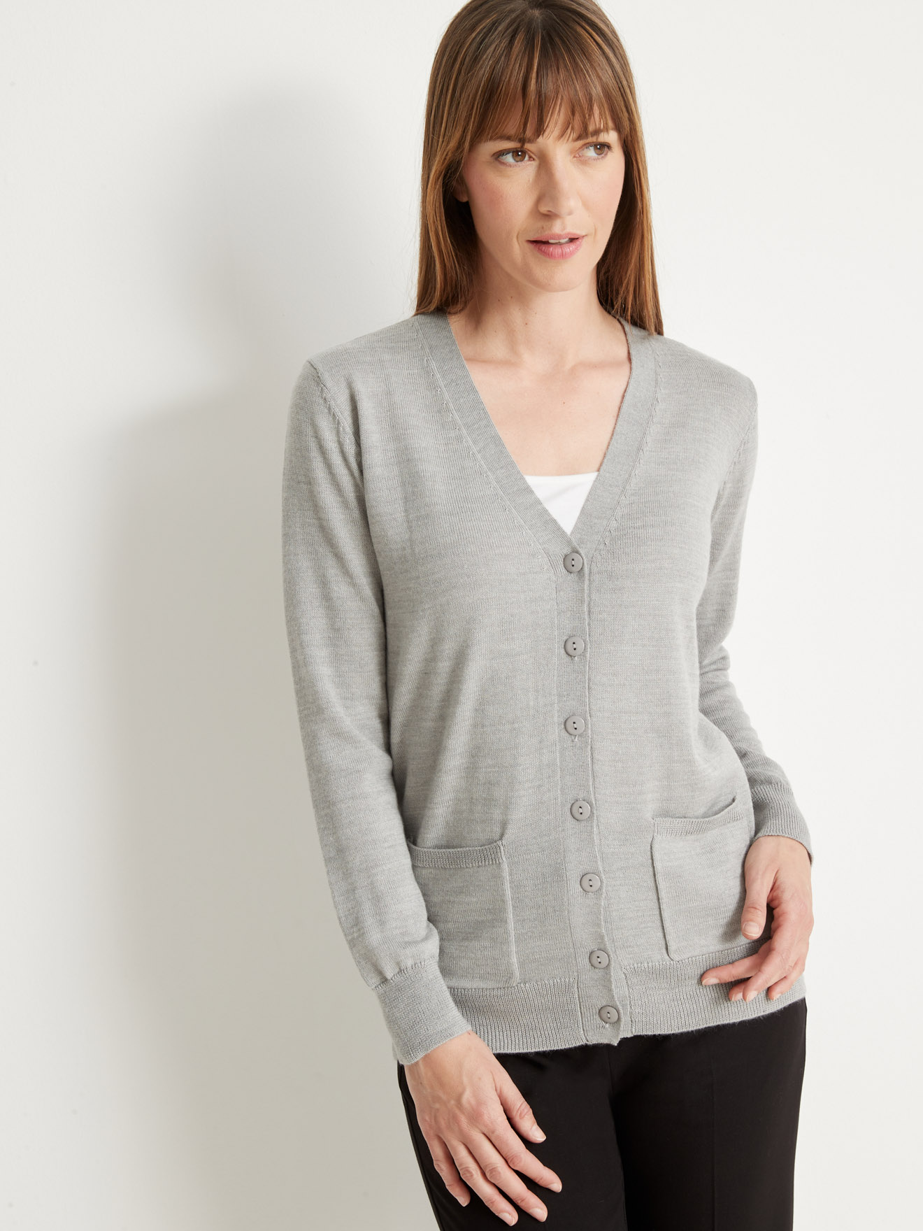 Gilet classique, 50% laine mérinos