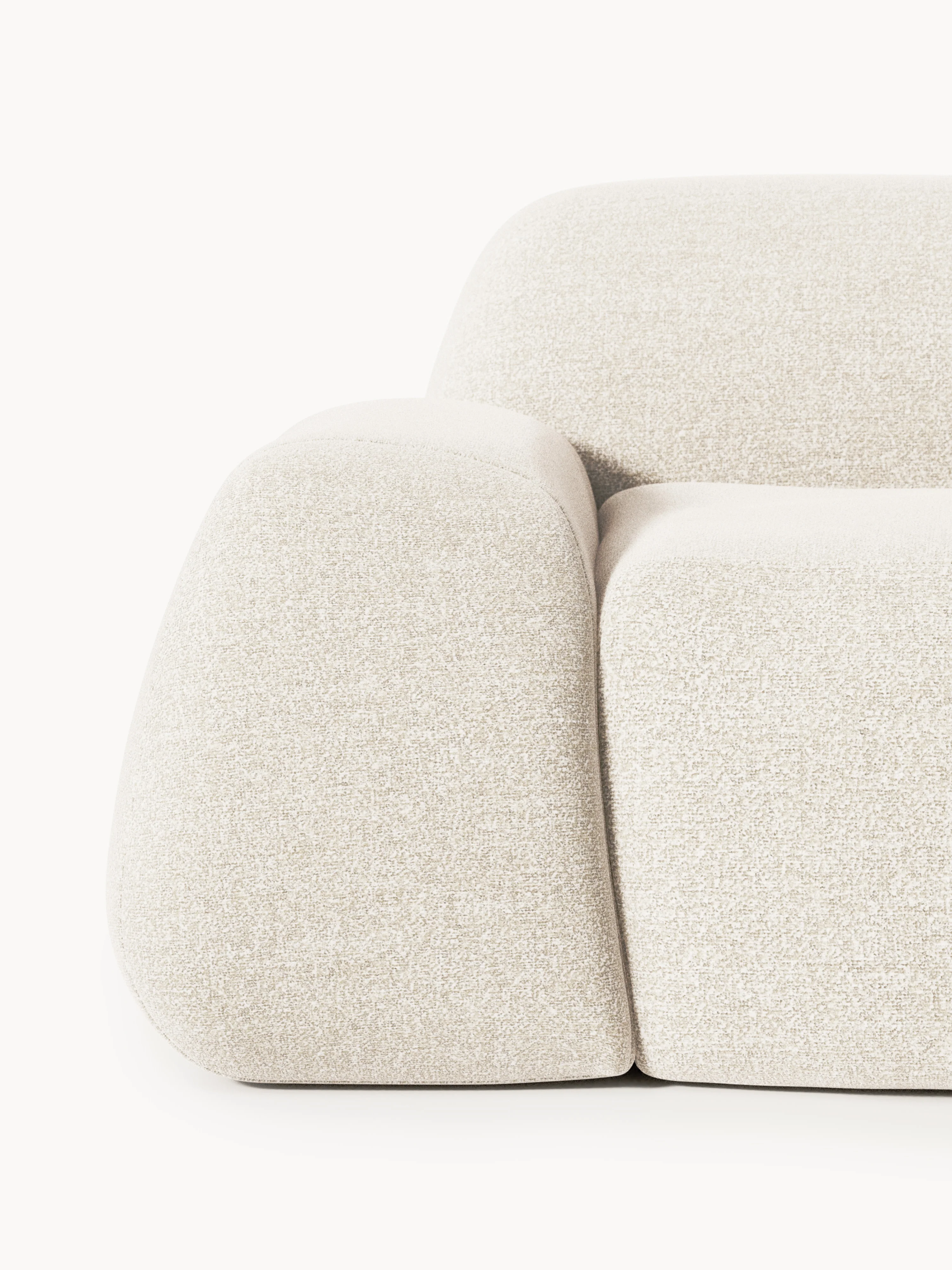 Modulaire bouclé hoekbank Wolke (4-zits) met chaise longue