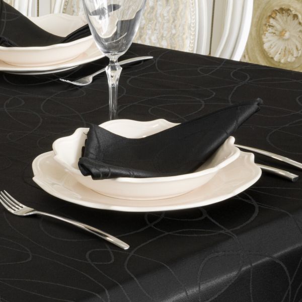 Guardanapos de Mesa Anti-nódoa Lines Preto 45cm x 45cm 6 Guardanapos - PMES0226