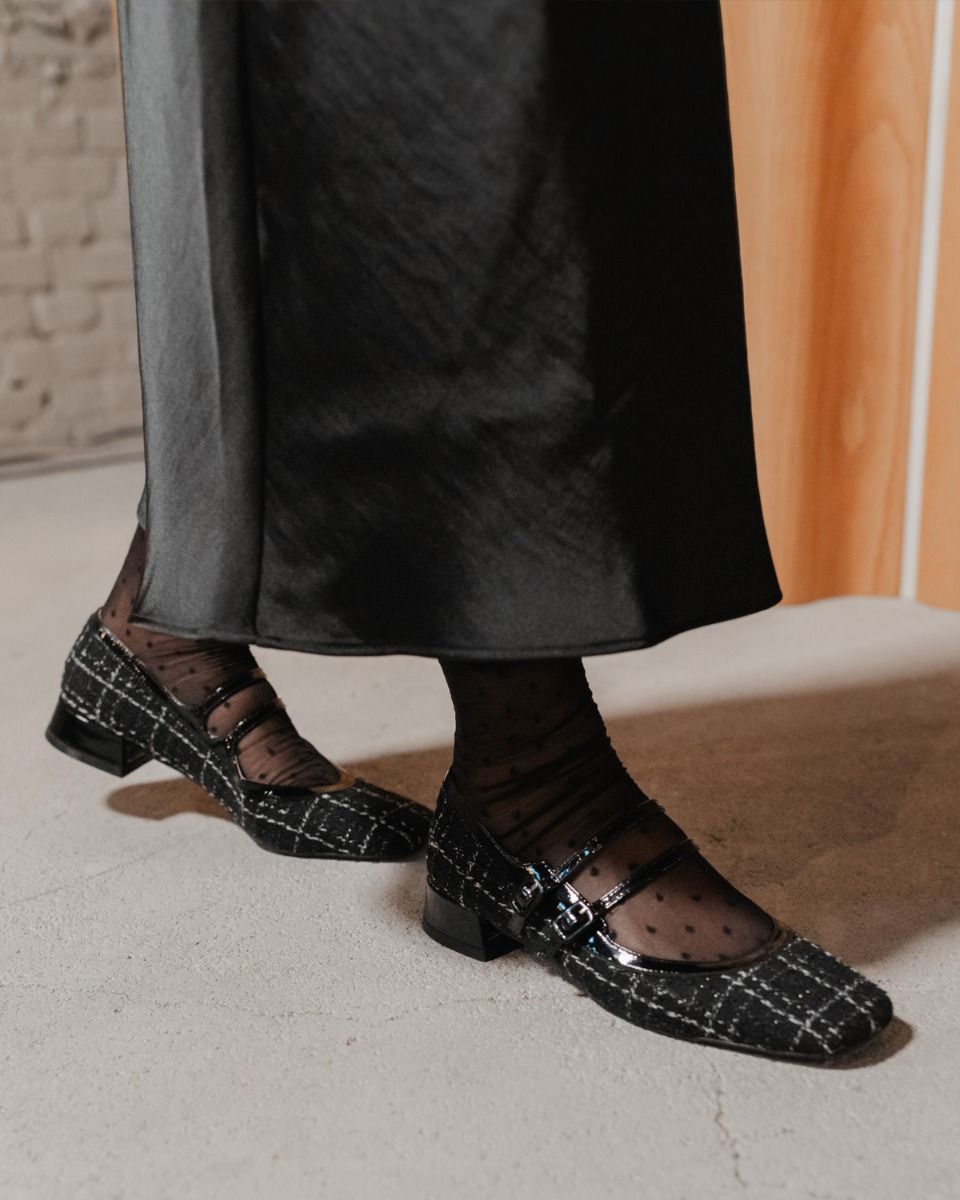 Bibi Lou Cardiff Zwart/Wit Damesloafers