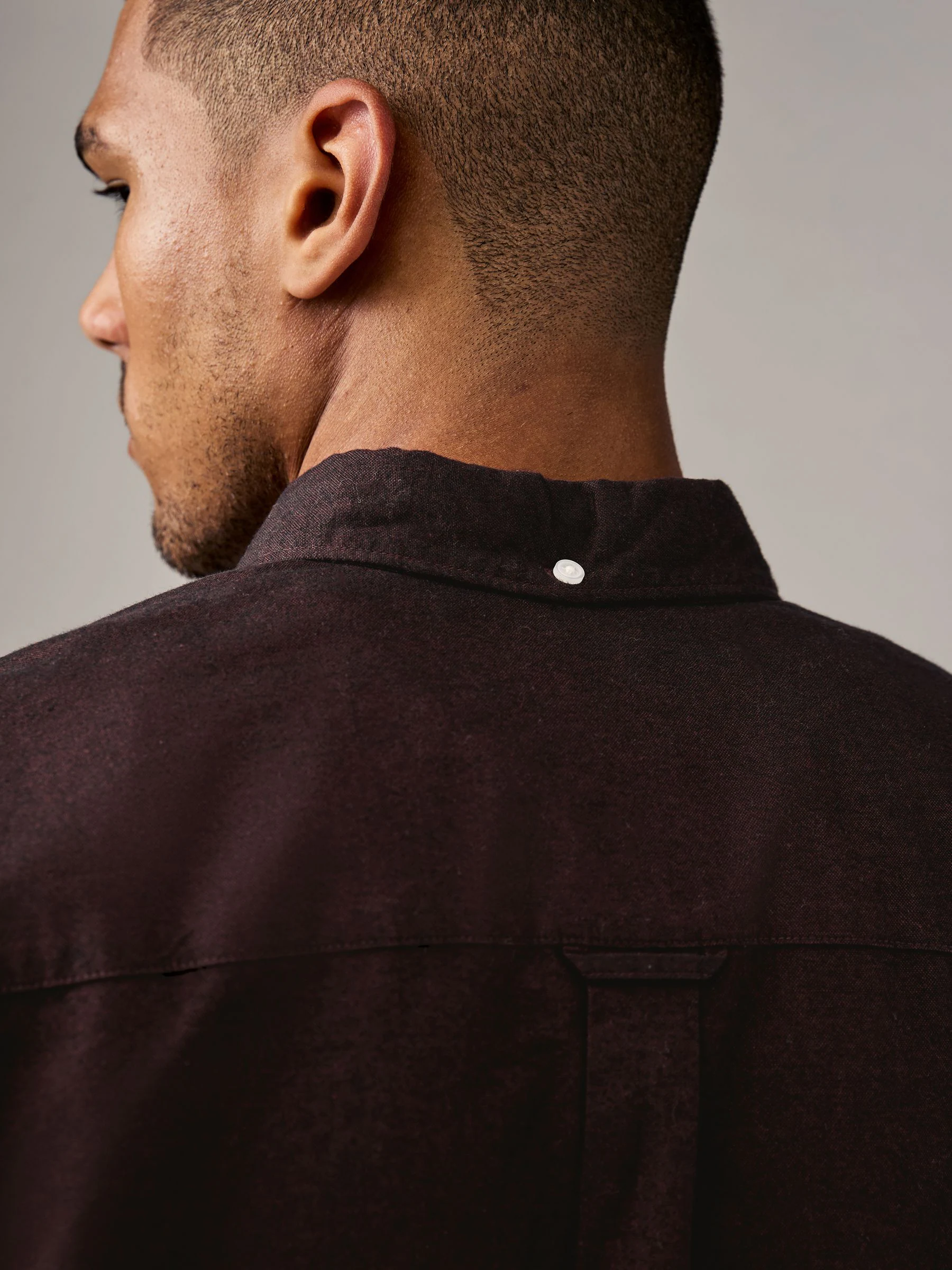 Bordeauxrood - Soft Touch Oxford Long Sleeve Shirt