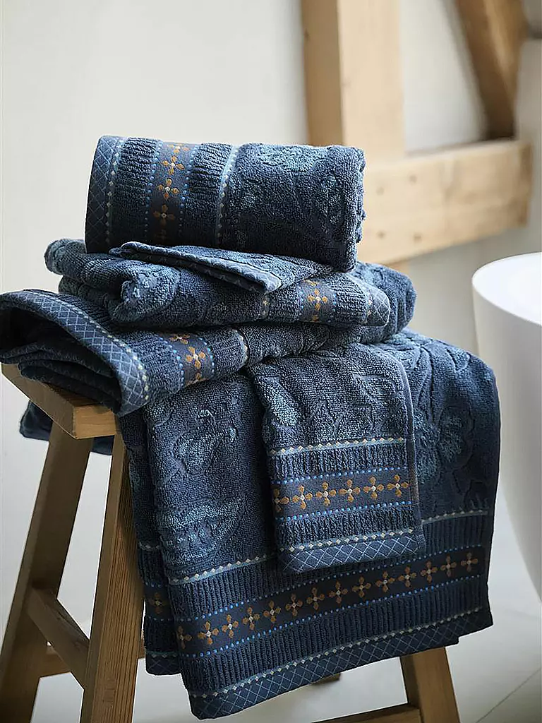 PIP STUDIO Handtuch  JASMIN JACQUARD 55x100cm Dark Blue dunkelblau