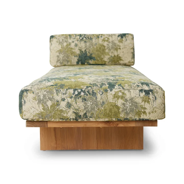 HKliving - Teak Outdoor Daybed, botanical