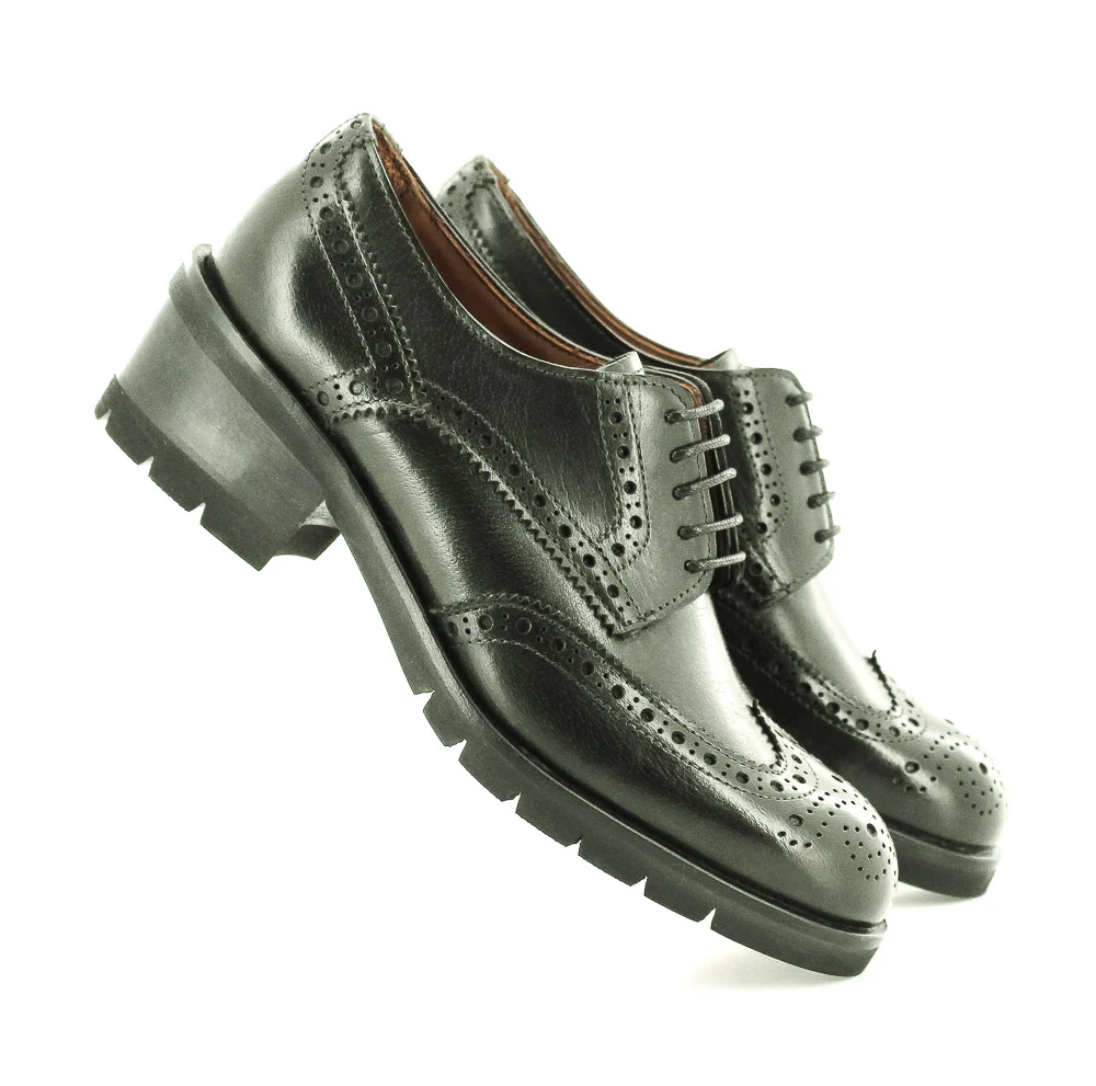 UPPER SHOES - DERBY D814 VERTFONCE