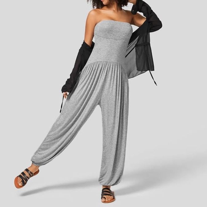 Hotarium - Strapless effen harem jumpsuit