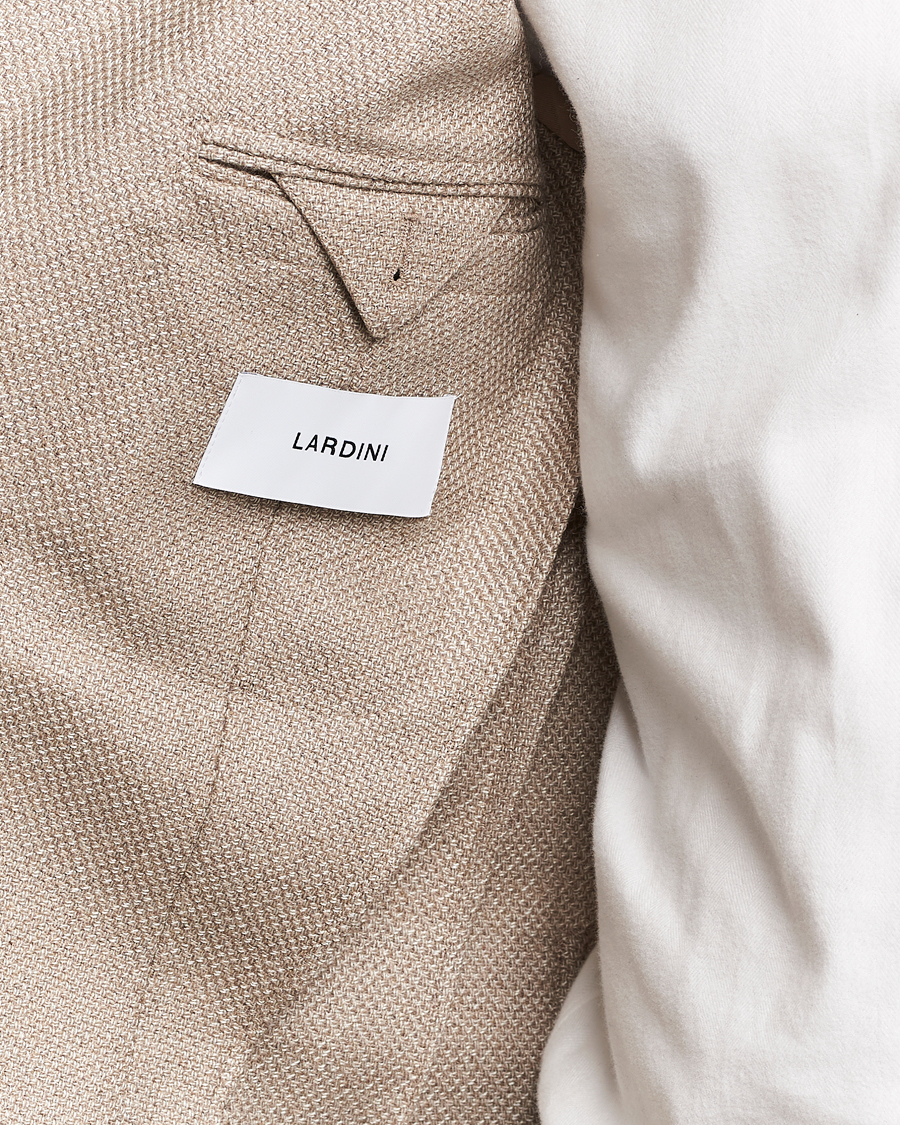 Lardini Double Breasted Wool/Silk/Cashmere Blazer Beige