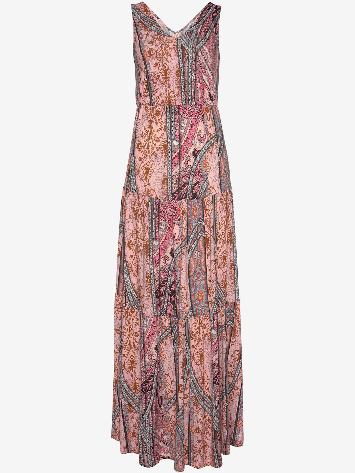 Robe longue col v devant et au dos