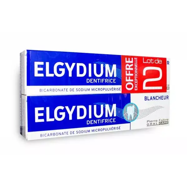 Pasta de dentes clareadora Elgydium, pacote com 2 unidades de 75ml