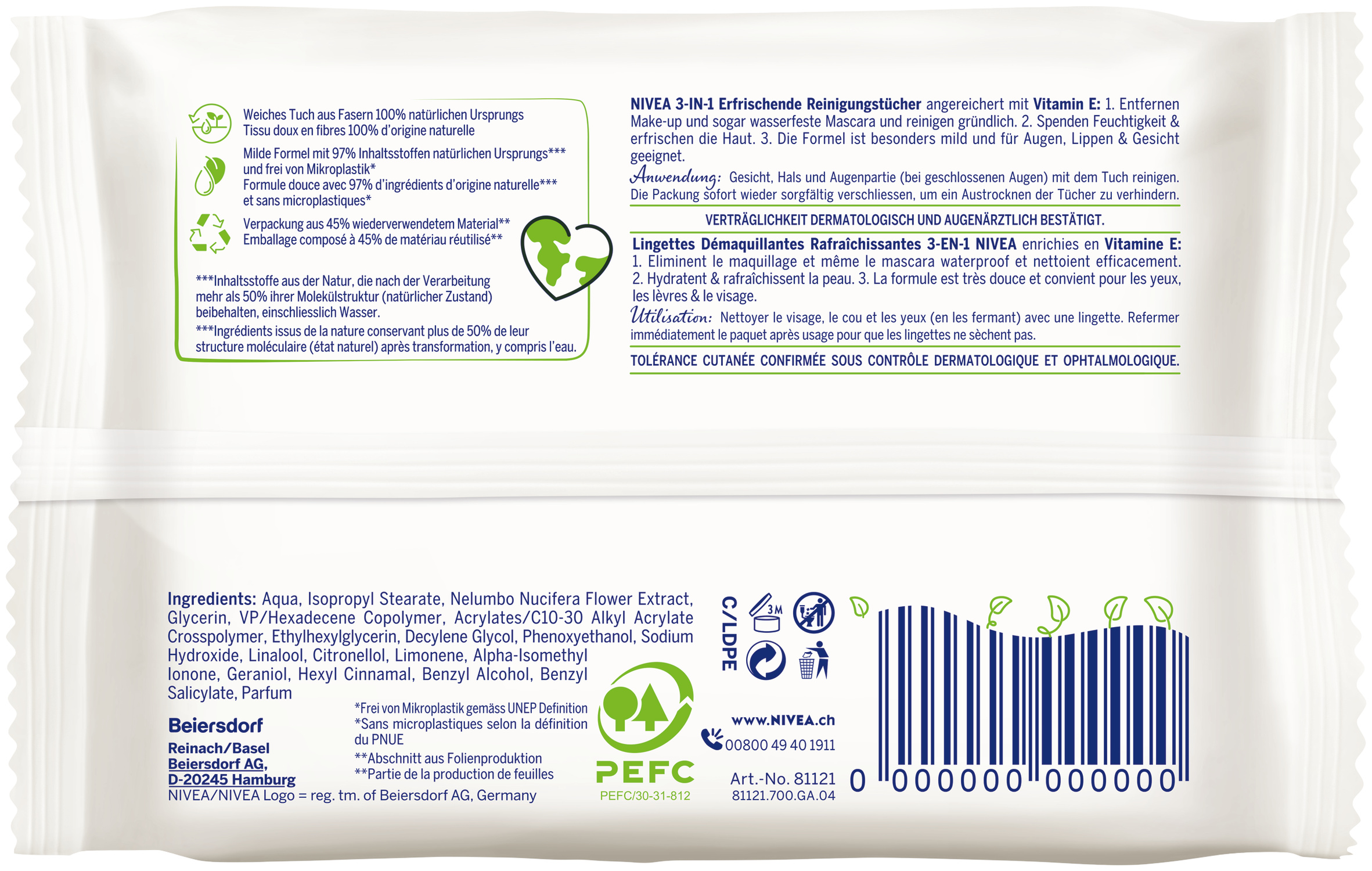 Nivea Reinigungstücher erfrischend 25 Stk