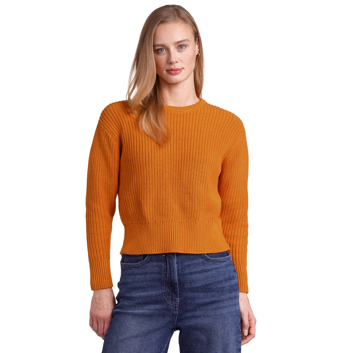 Jonas Nielsen Damen Strickpullover aus Bio-Baumwolle orange