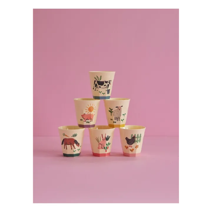 Rice Gobelets Farm prints - Set de 6