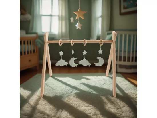 Arche d'éveil bois avec 4 jouets