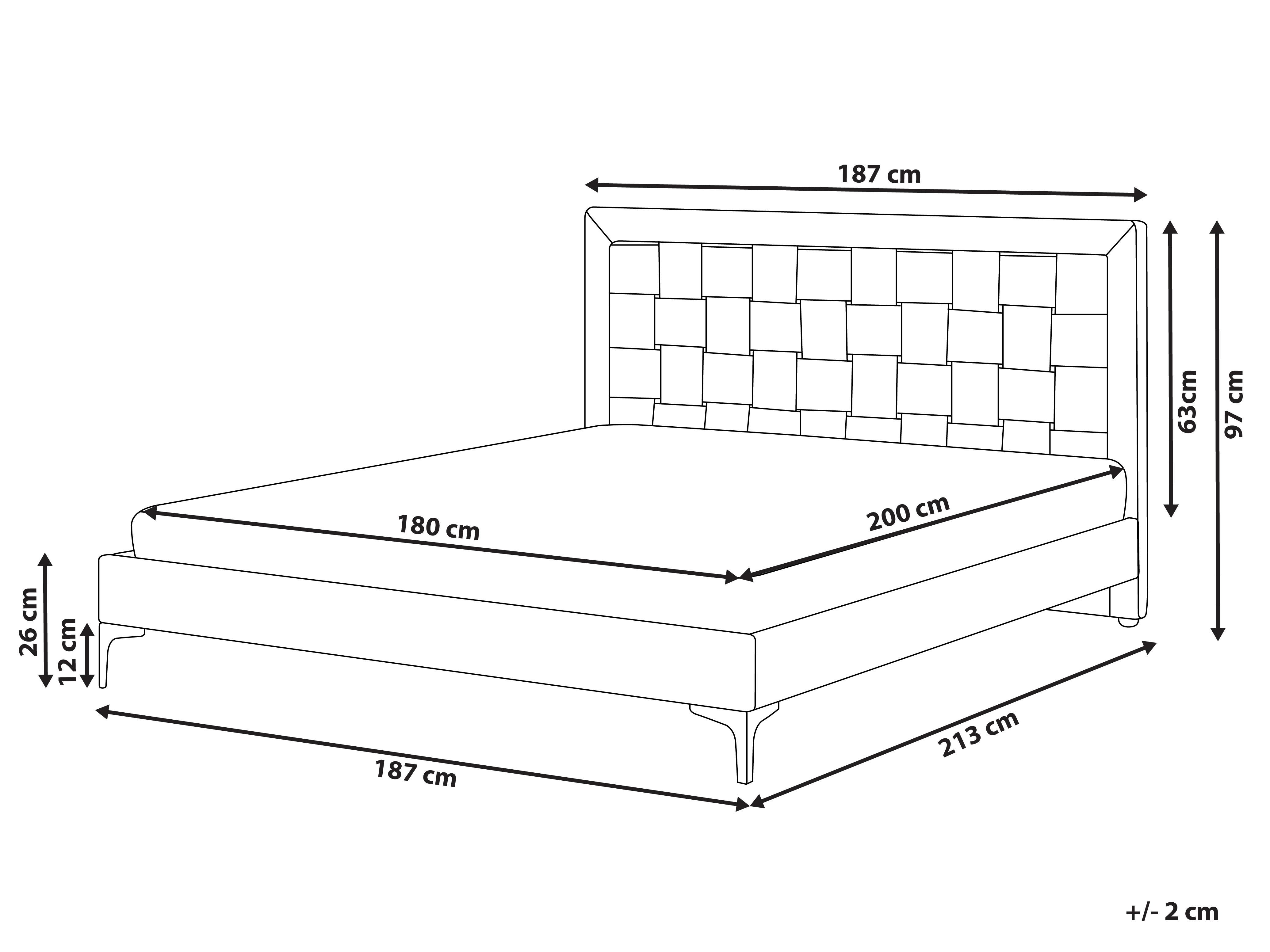 Bed Fluweel LIMOUX 180 x 200 cm Taupe