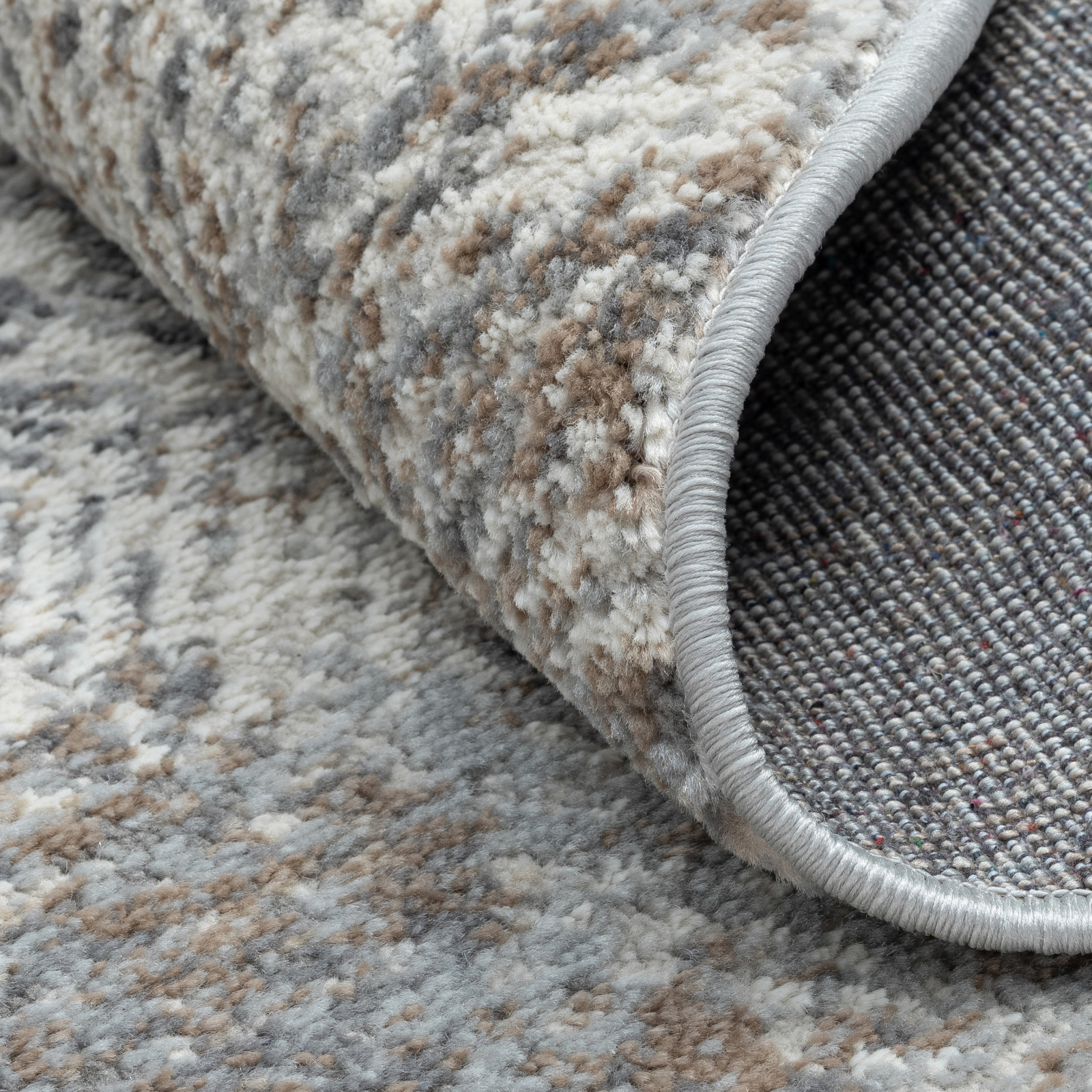 Teppich MY HEART - creme-hellgrau - rund - Ø 120 cm