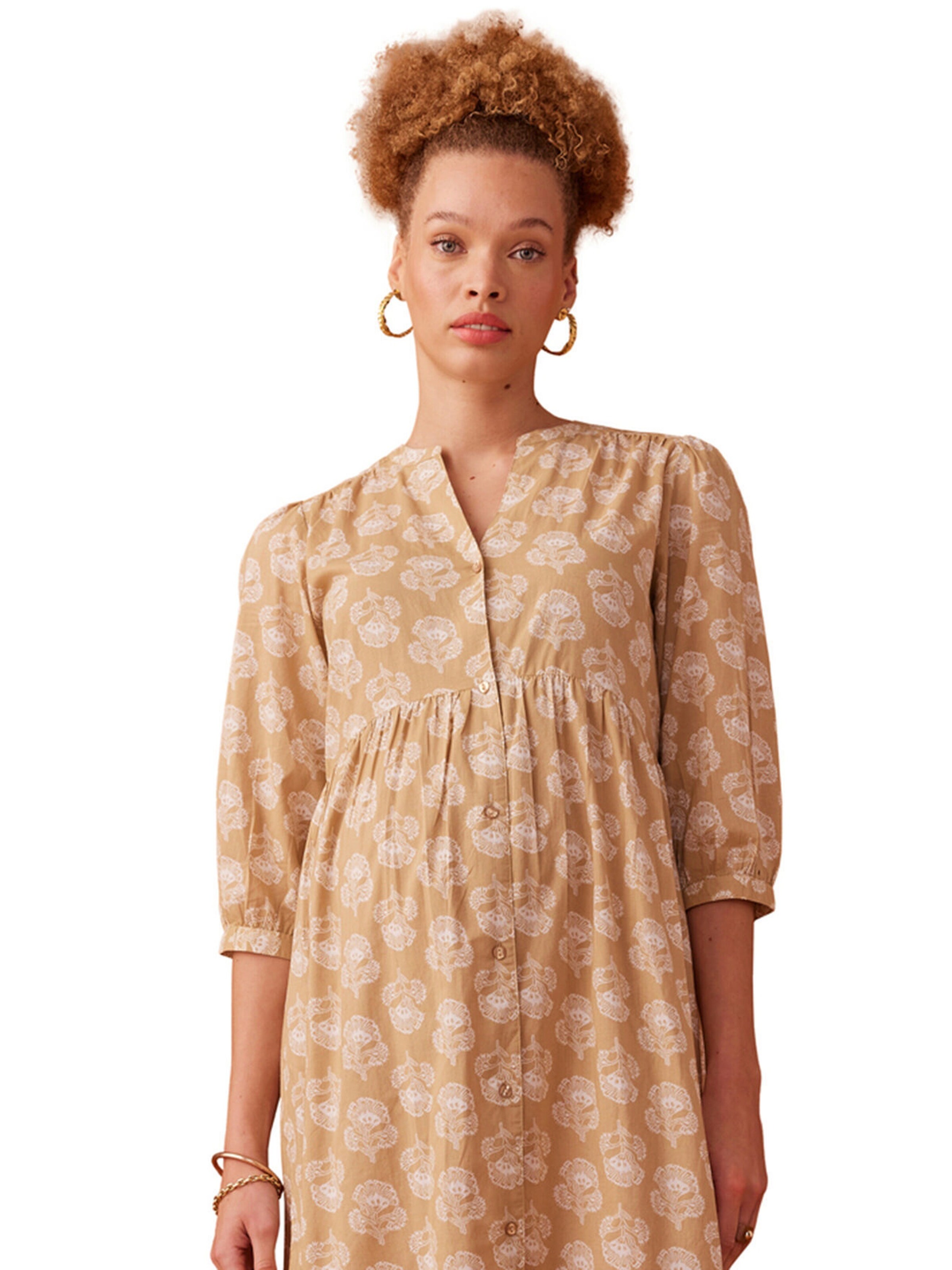 Envie de Fraise Langes Boho-Kleid für Schwangerschaft & Stillzeit gelb