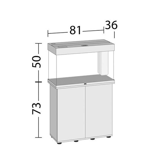 Aquarium avec meuble LED Rio 125 en bois noir - H.73 cm