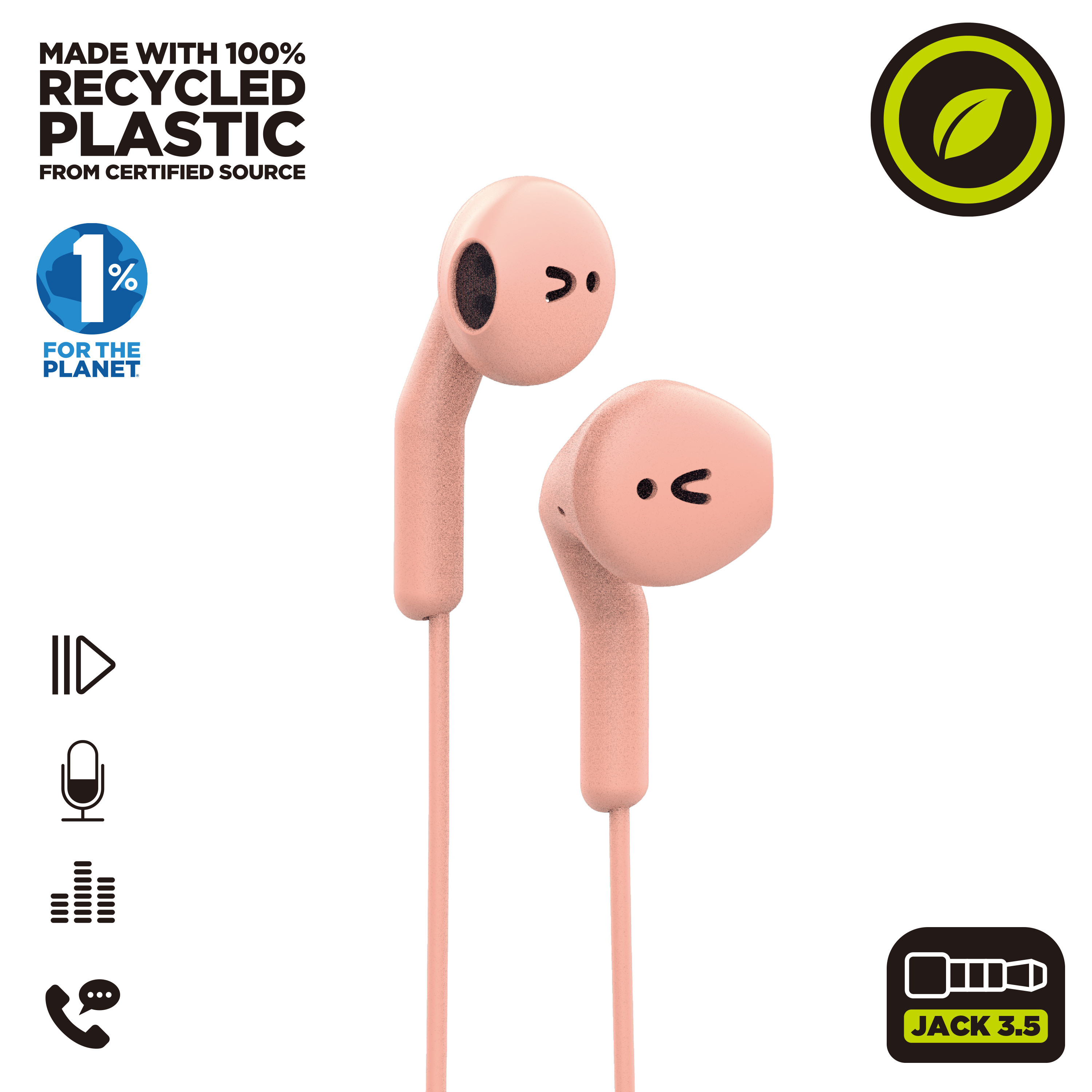 Fones de ouvido estéreo Muvit For Change E56 3,5 mm