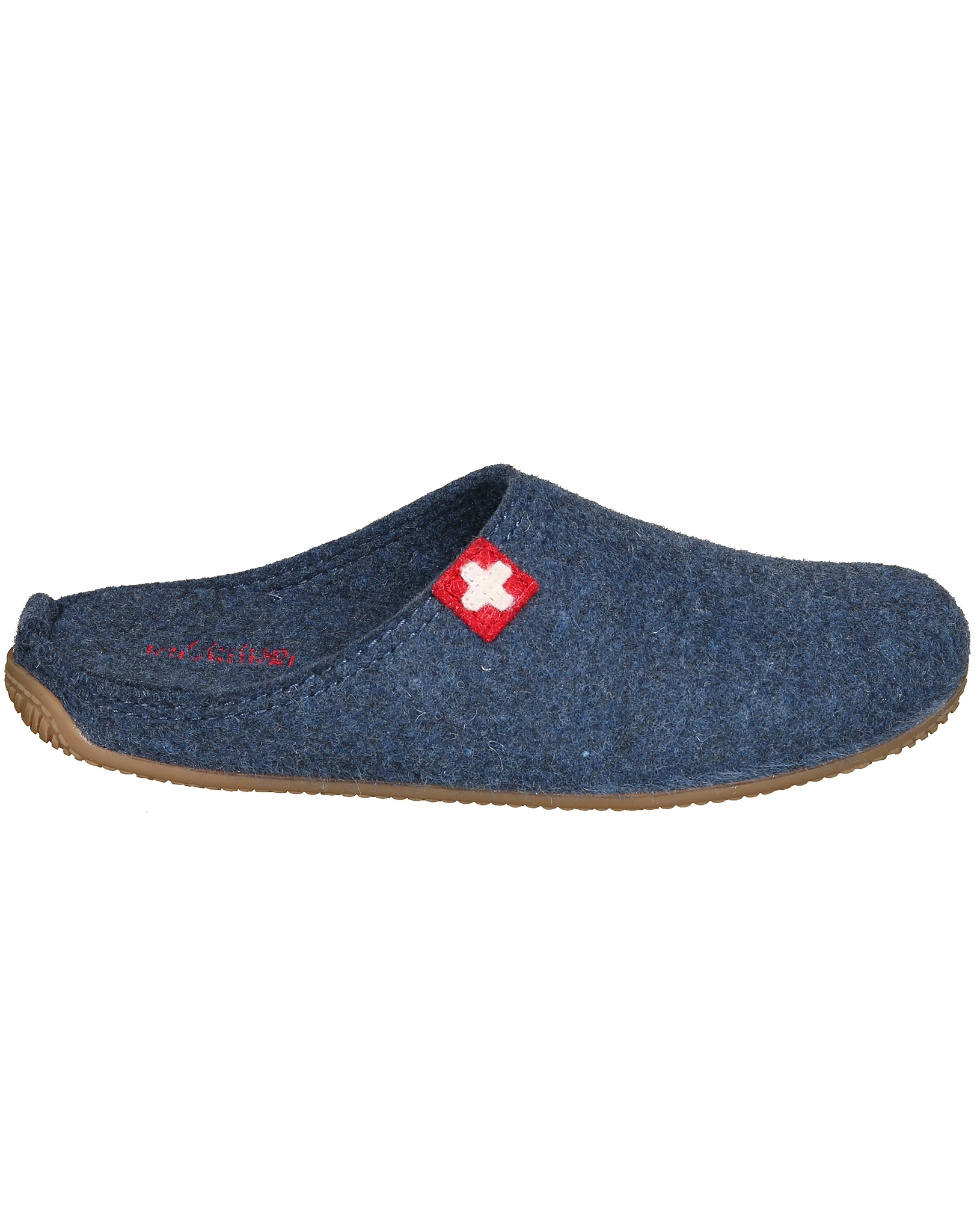 Filzpantoffel SCHWEIZER KREUZ in midnight navy