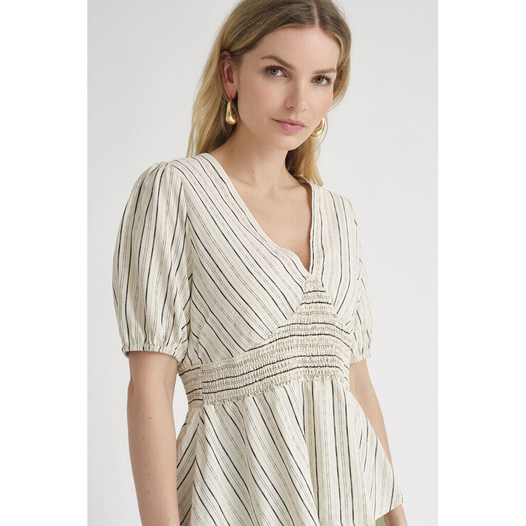 A-VIEW Lassie blouse Off white/black stripe