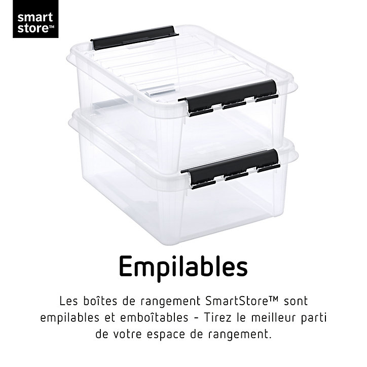 Boîte de rangement 25L empilable SmartStore Classic Orthex 16 P. 40 cm transparent