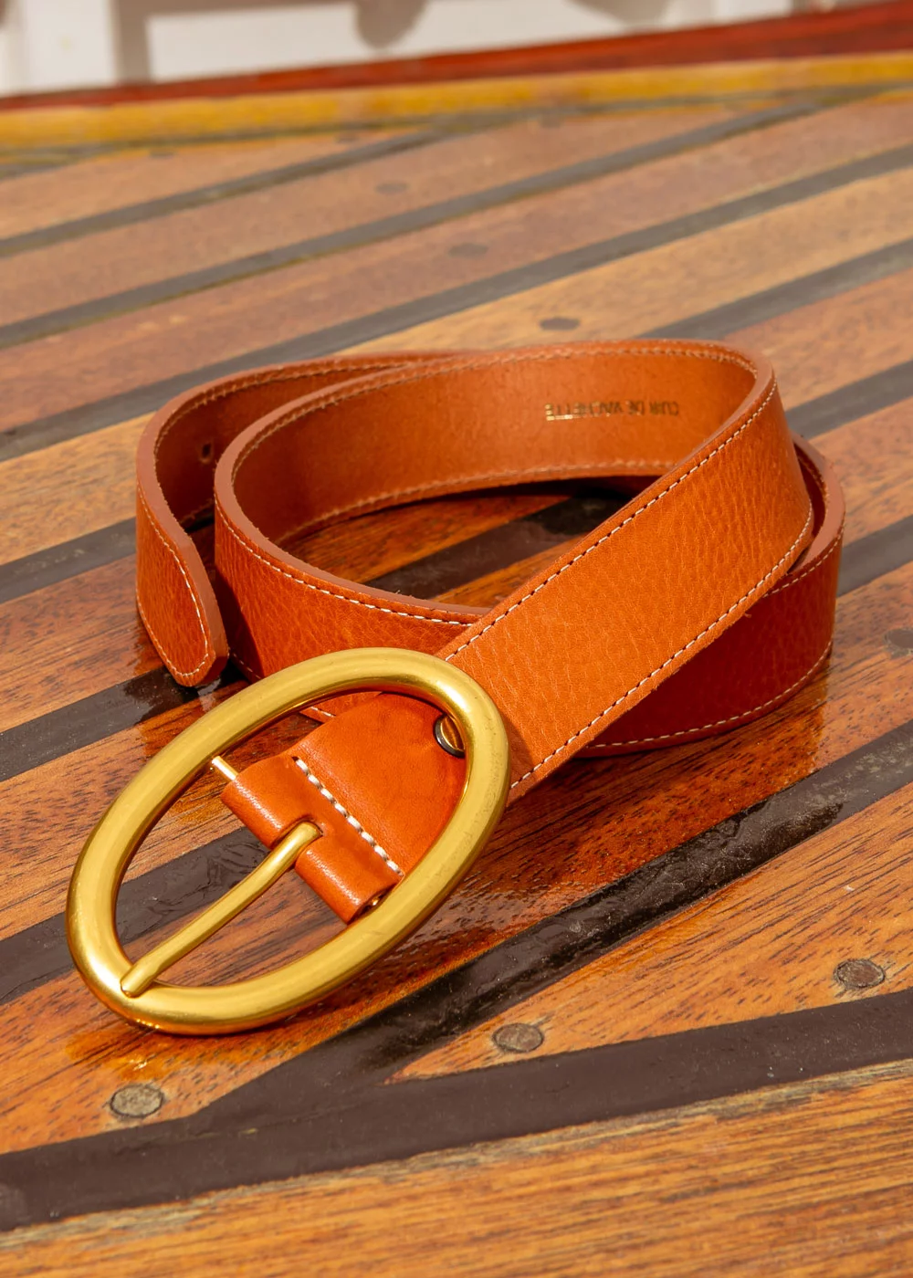 CEINTURE CHARLOTTEVILLE CUIR CAMEL