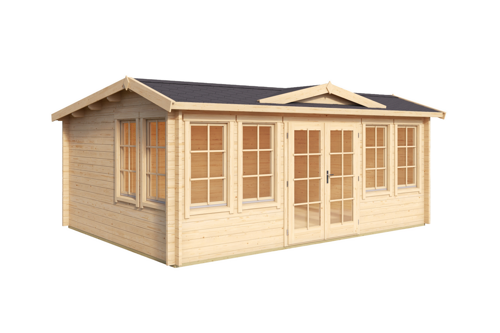 Gartenhaus BALMORAL 44 - natur - Fichte massiv - 380x239,4 cm