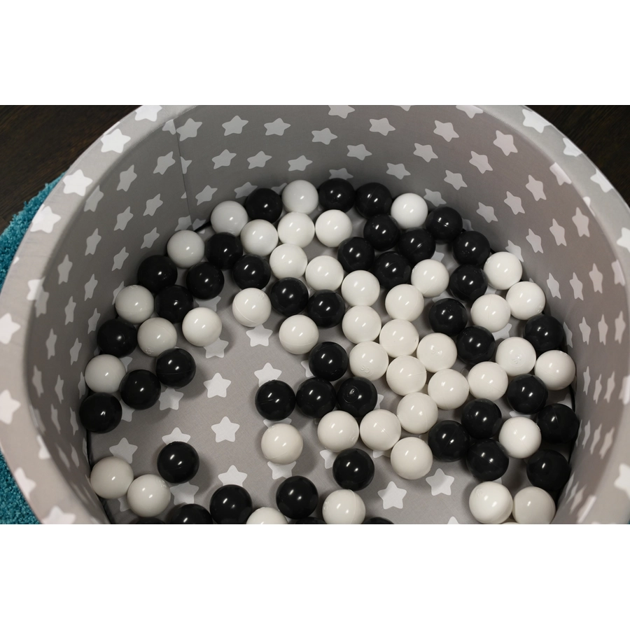 knorr toys® Bällebad soft - Grey white stars - 100 balls greycreme grau