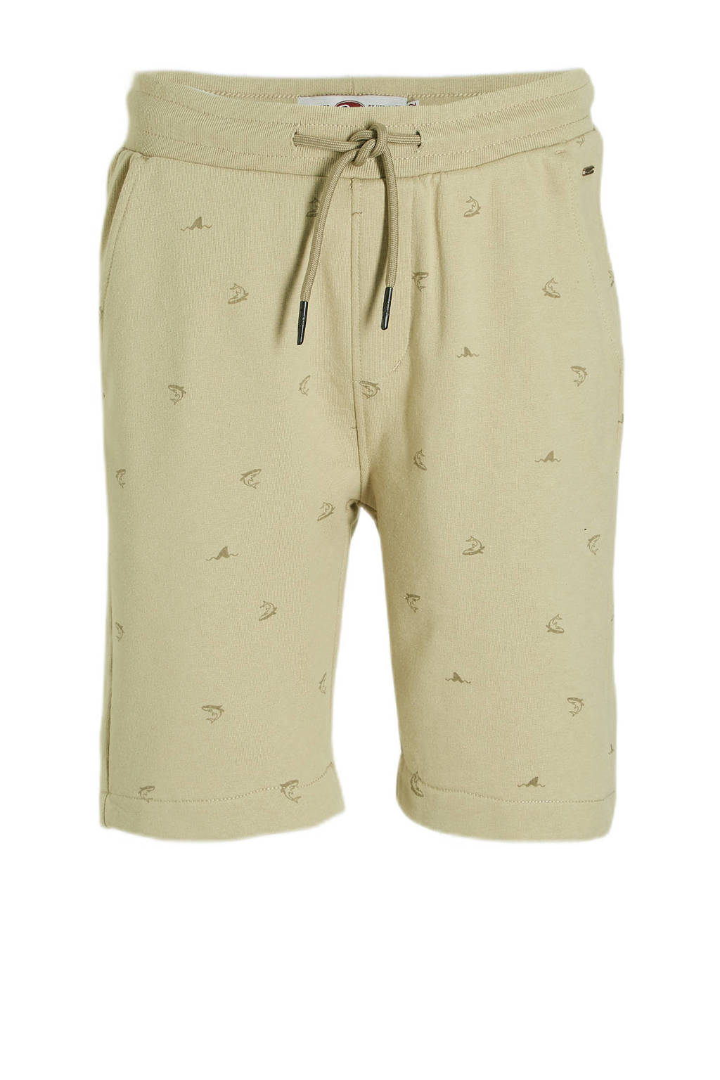 Petrol Industries sweatshort met all over print groenzand