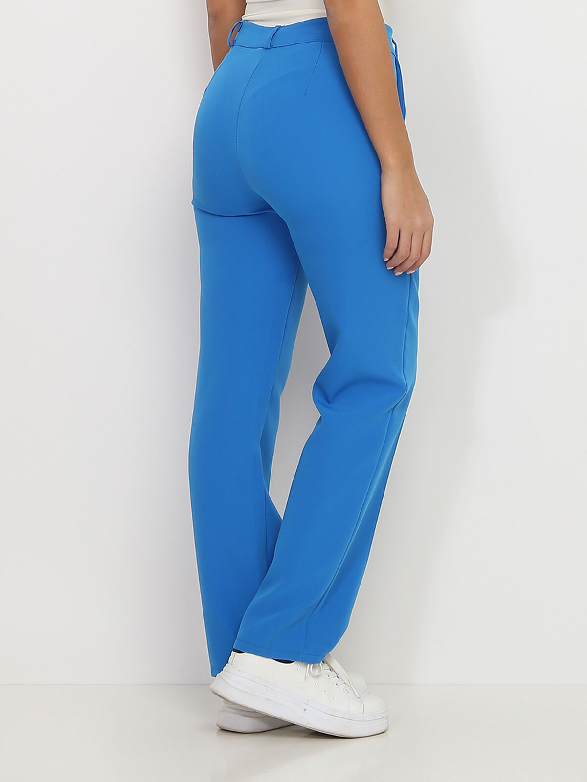 Pantalon classique droit- Bleu
