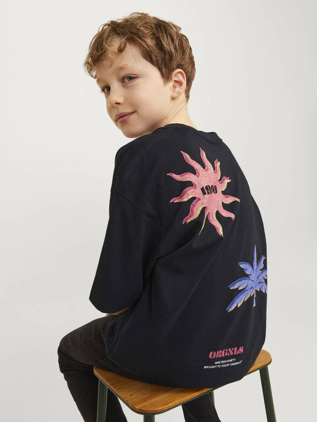 JACK & JONES T-shirt JORMARBELLA met backprint zwart