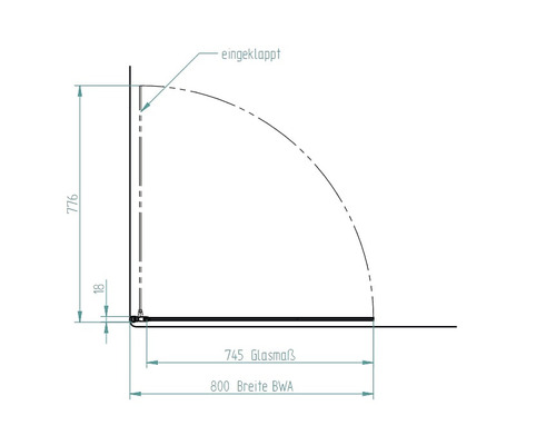 Badwand, 1-delig, SCHULTE Komfort, 80 x 140 cm, glasdecor terrazzo, profielkleur aluminium, D1650 01 29 140