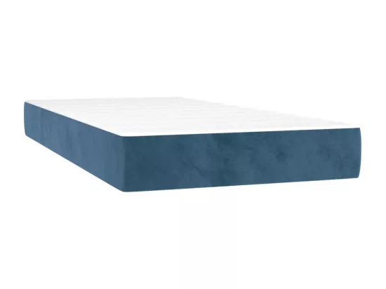 Sommier tapissier et matelas et LED Bleu foncé 90x190cm Velours