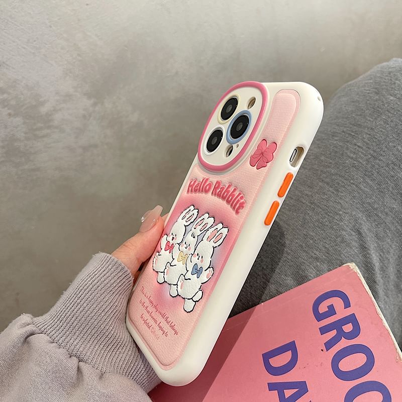 Mobby - Konijnenhoesje - iPhone 14 Pro Max / 14 Pro / 14 Plus / 14 / 13 Pro Max / 13 Pro / 13 / 12 Pro Max / 12 Pro / 12 / 11 Pro Max / 11