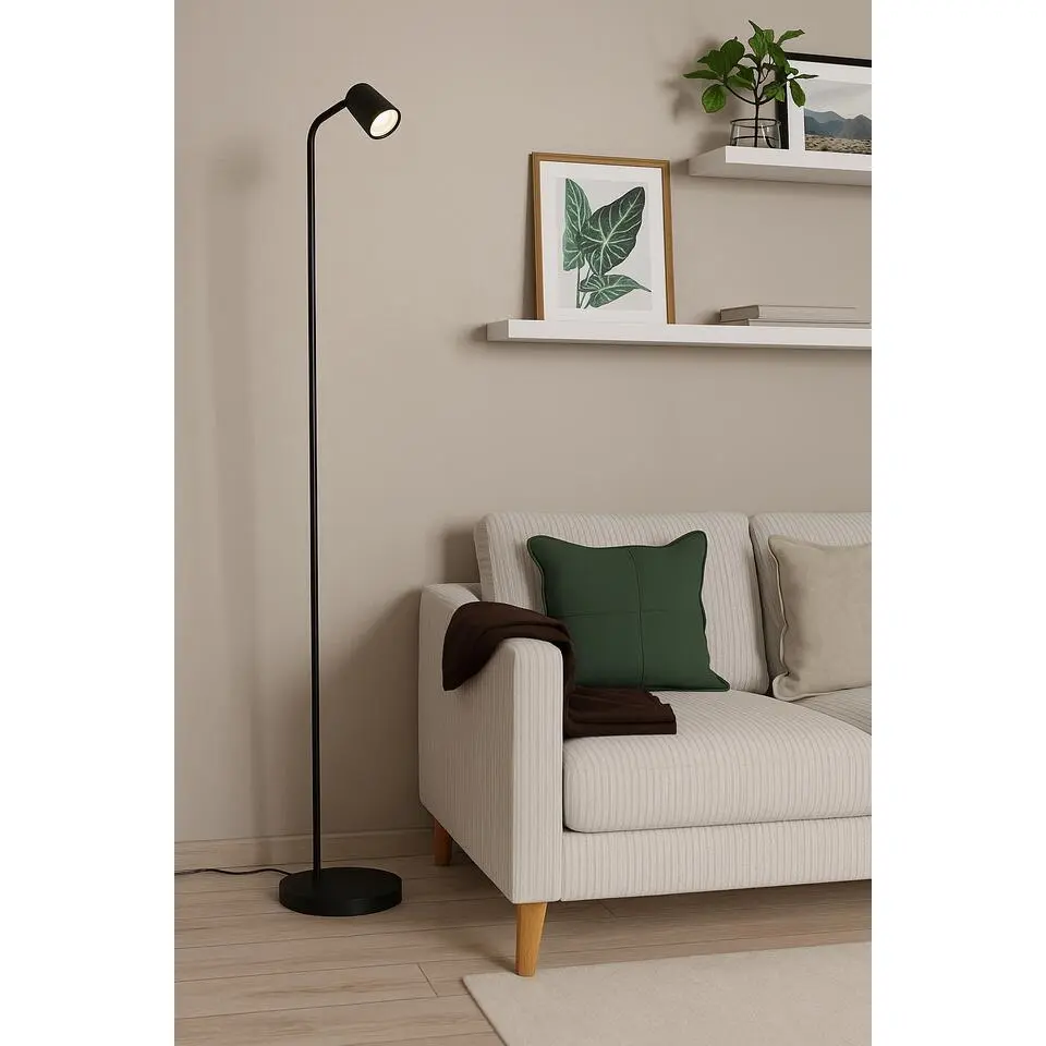 EGLO Rigomagno Vloerlamp - GU10 - H 151 cm - Staal - Zwart