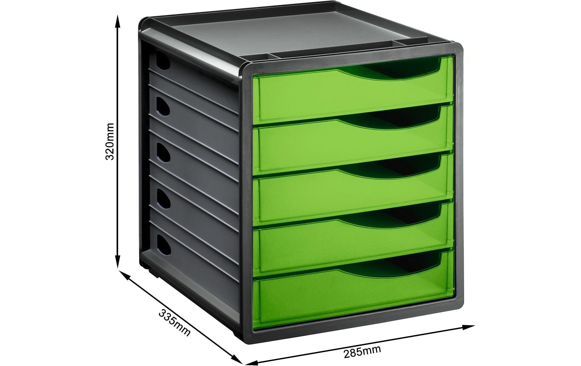 Schubladenbox Spacebox 5 GrünAufbewahrungssystem mit 5 Schubladen