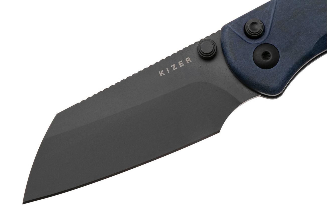 Kizer Vanguard Drop Bear 2, V3619-2CS1 Black DLC Nitro-V, Blue Canyon Richlite, zakmes, Azo design